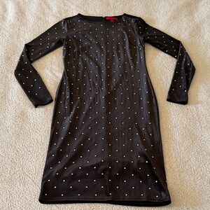 Jennifer Lopez Black Midi Dress with Rhinestones XS